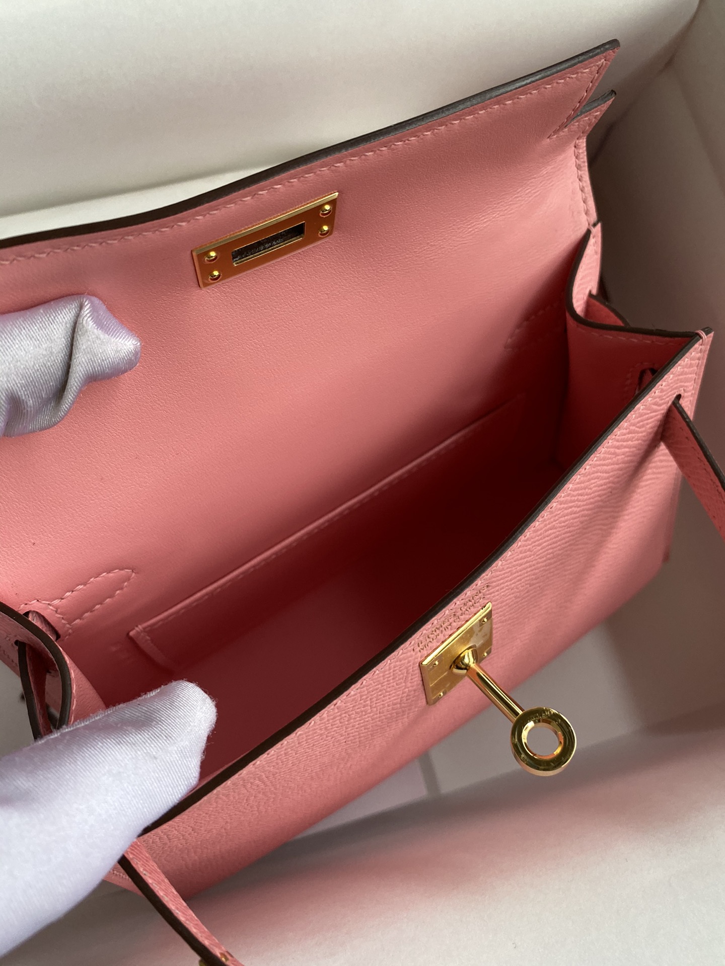 Hermes Kelly Mini II Bag 19CM In Pink Epsom Leather